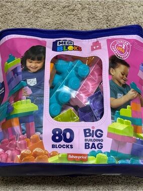 Mega Bloks 80-Piece Big Building Bag - Pink & Multicolor